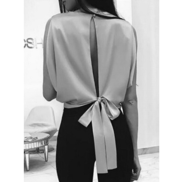 Sexy Sleeveless Blouse with Bow Knot In The Back - Picture 2 of 5